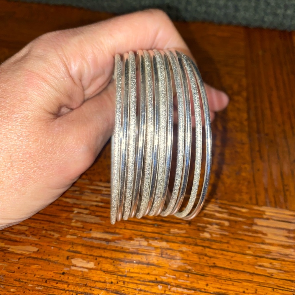 Silver Bangle Bracelet Set - Picture 5 of 5